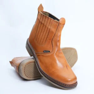 Bota de Trabalho Latego Amarelo com Elástico Coberto e Solado Látex